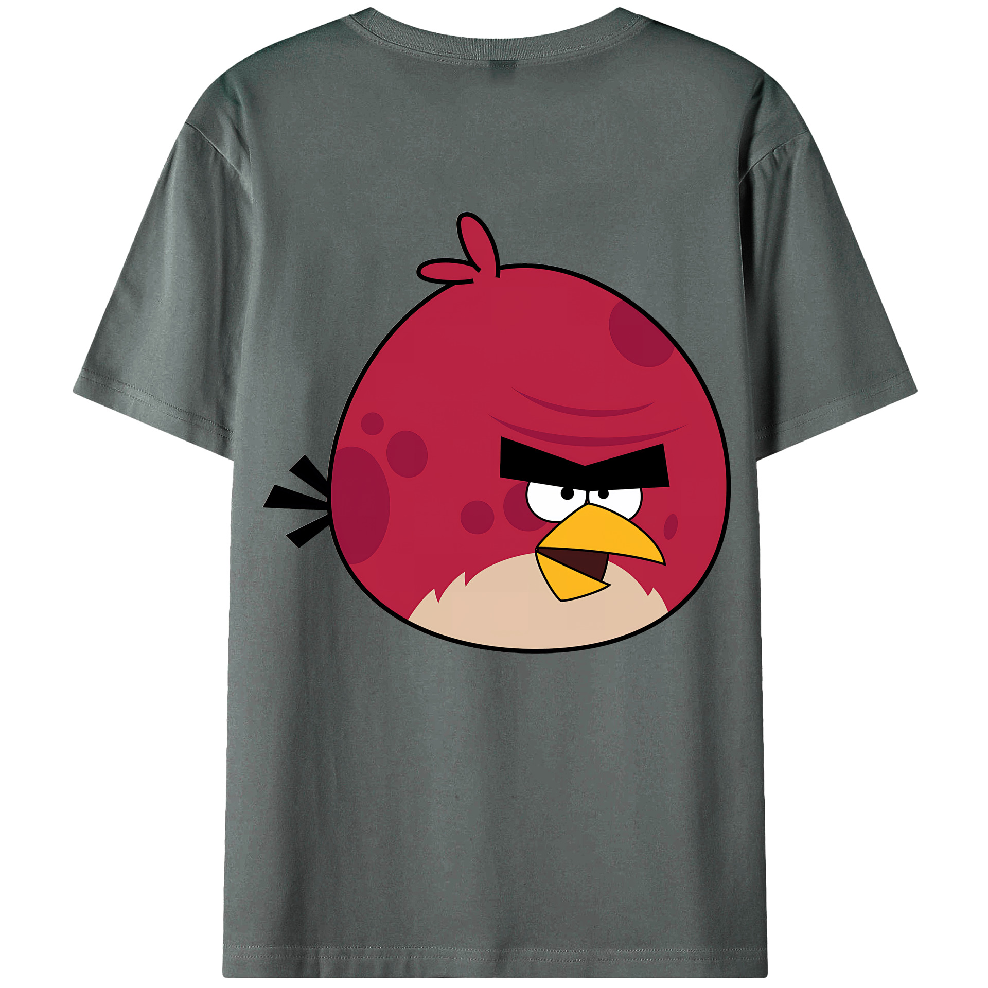 （画像用） Angry Birds アングリーバード 綿100％ メンズ半袖Tシャツ（バックプリント） 通気性